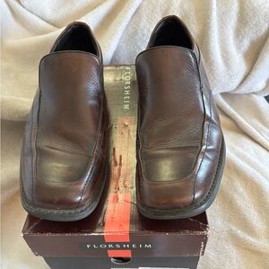 Florsheim Men’s “Corbin” Brown Leather Slip-on Shoes, Size 11M